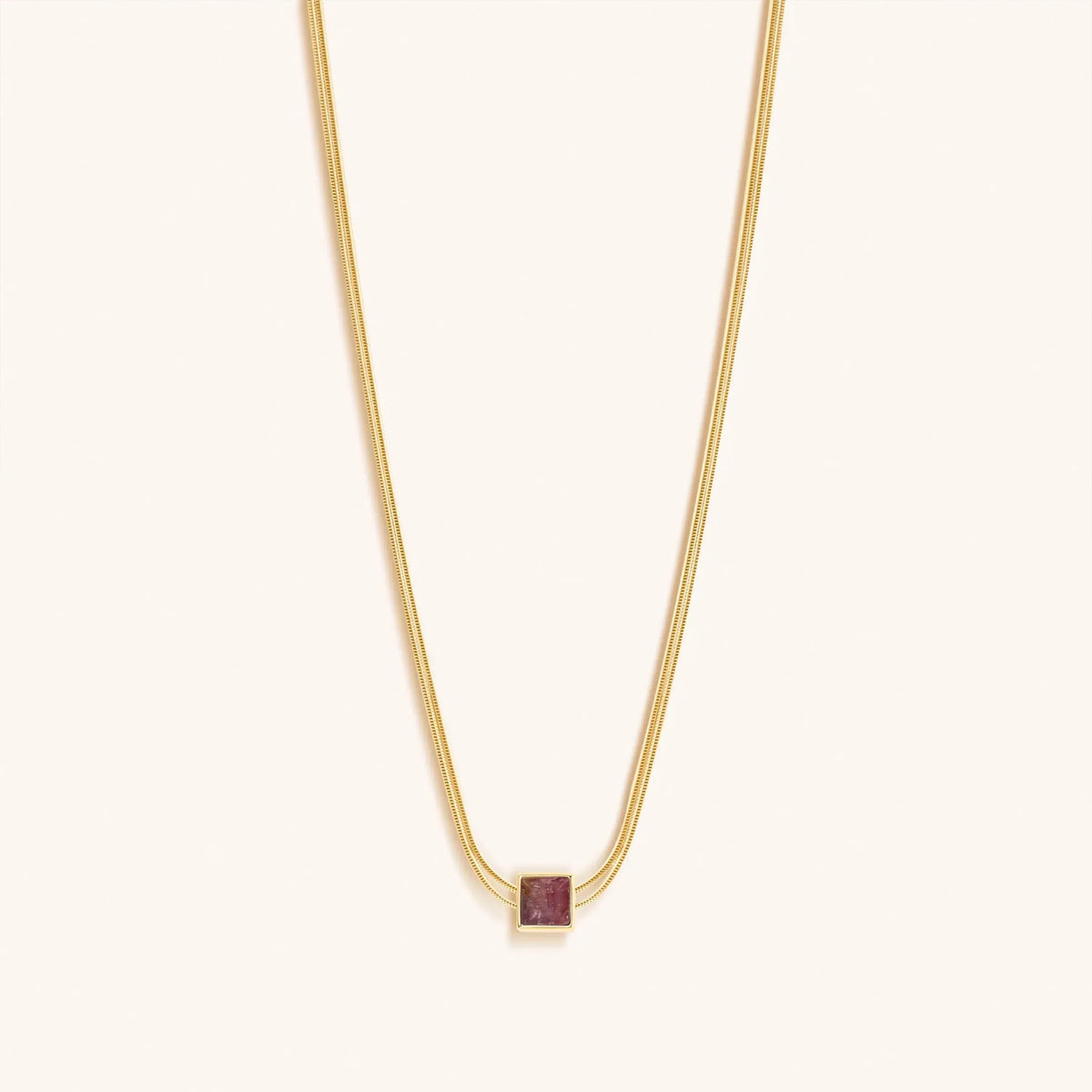 Charm & Harmonize Pink Tourmaline Evil Eye October Birthstone Necklace
