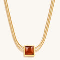 Renew & Energize Garnet Evil Eye January Birthstone Necklace 1