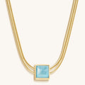 Nurture & Thrive Aquamarine Evil Eye March Birthstone Necklace 1