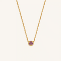 Twilight Guardian - Amethyst February Birthstone Evil Eye Gold Necklace - Image 1