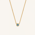 Tidal Serenity Aquamarine March Birthstone Evil Eye Gold Necklace 1