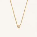 Luminous Sentinel White Quartz April Birthstone Evil Eye Gold Necklace 1