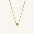 Verdant Vision Peridot August Birthstone Evil Eye Gold Necklace 1