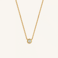 Aurora Whisper Opal October Birthstone Gold Necklace 1