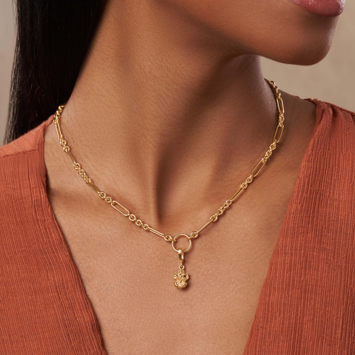 Graceful Confidence Gold Ganesha Charm
