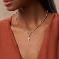 Gleaming Faith Gold Cross Charm 2