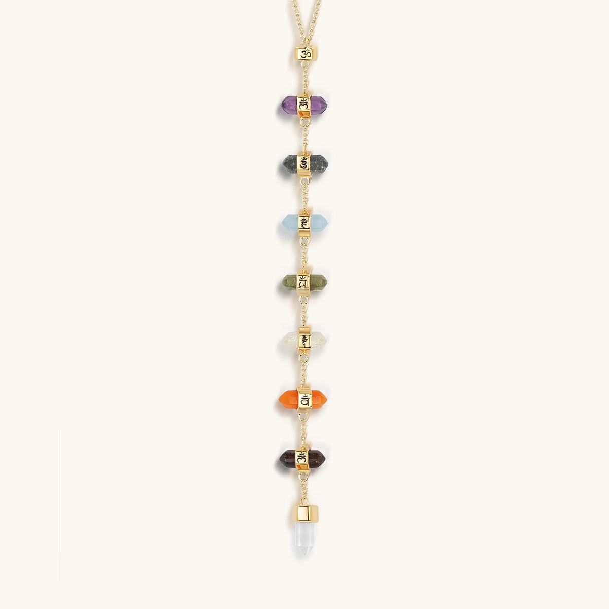 Magical Drops Multi-Stone Chakra Lariat Necklace