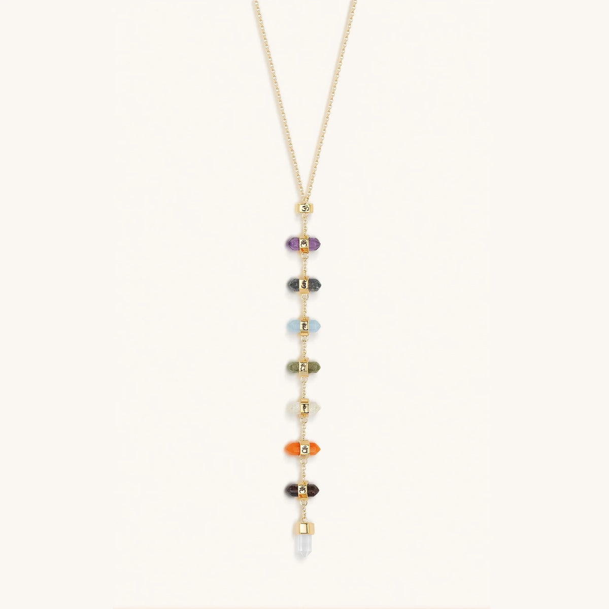 Magical Drops Multi-Stone Chakra Lariat Necklace