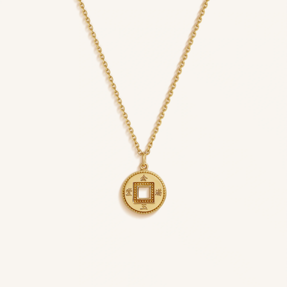 Radiant Fortune Gold Lucky Coin Necklace