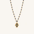 Celestial Flow Hamsa Hematite & Aquamarine Necklace 1