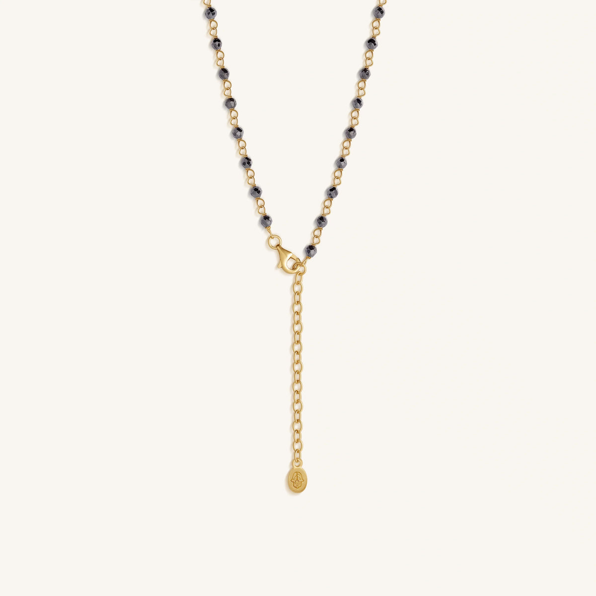 Celestial Flow Hamsa Hematite & Aquamarine Necklace