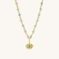 Soul’s Renewal Amazonite Lotus Gold Necklace 1
