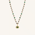 Tranquil Bloom Lotus Hematite & Malachite Necklace 1