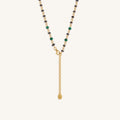 Tranquil Bloom Lotus Hematite & Malachite Necklace 4