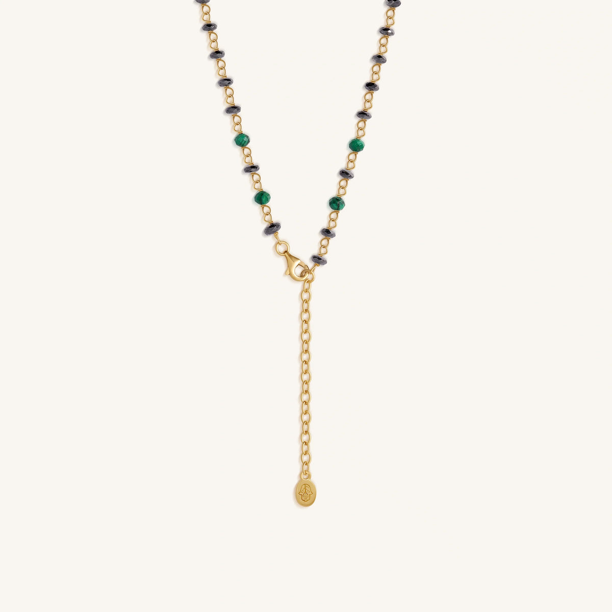 Tranquil Bloom Lotus Hematite & Malachite Necklace