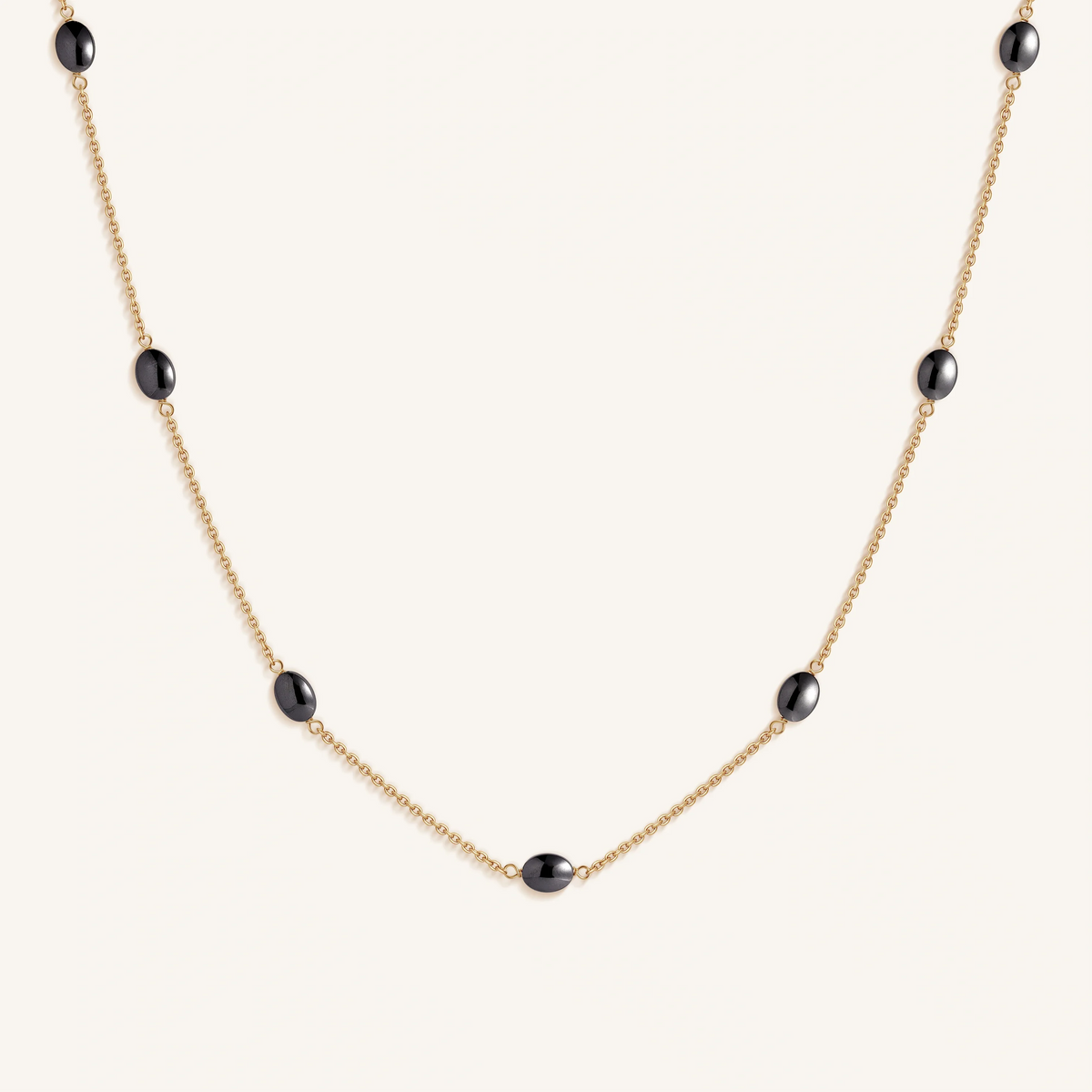 Tranquil Gleam Hematite Station Necklace