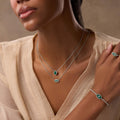 Enduring Peace Evil Eye Malachite Silver Necklace 3
