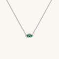 Enduring Peace Evil Eye Malachite Silver Necklace 1