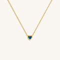Confident Soul Lab Blue Opal Heart Gold Necklace 1