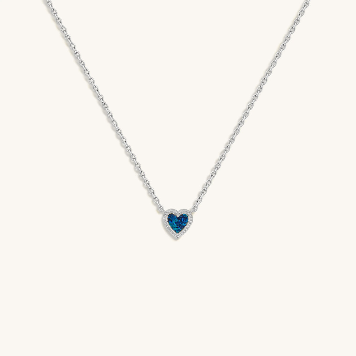 Calming Energy Lab Blue Opal Heart Silver Necklace