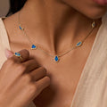 Soothing Aura Lab Blue Opal Multi-Symbol Necklace 2
