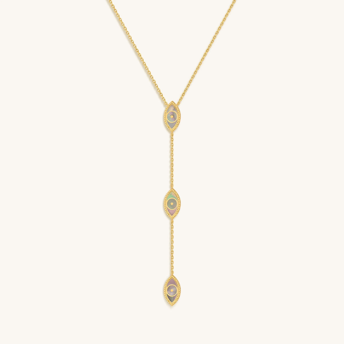 Grace & Beauty Evil Eye Mother of Pearl Necklace
