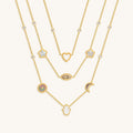 Spirit’s Transformation Multi-Symbol Mother of Pearl Layered Necklace 1