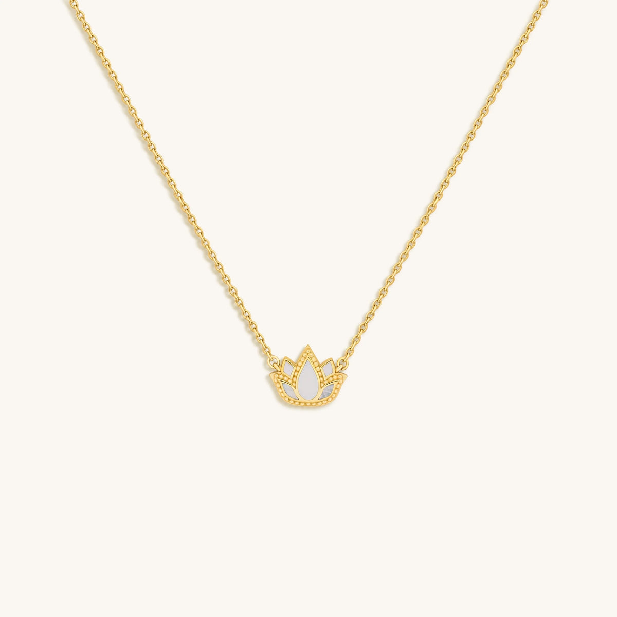 Centered Mindset Lotus Mother of Pearl Necklace
