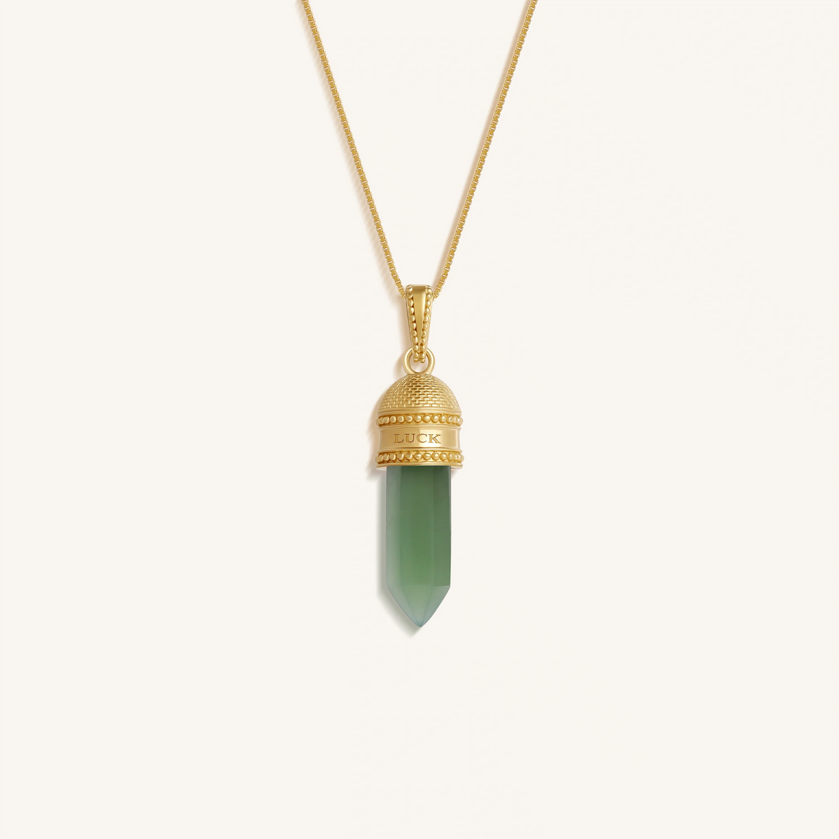 Enduring Grace Jade Cube Gold Necklace