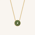 Prosperity Line Jade Lucky Coin Necklace 1