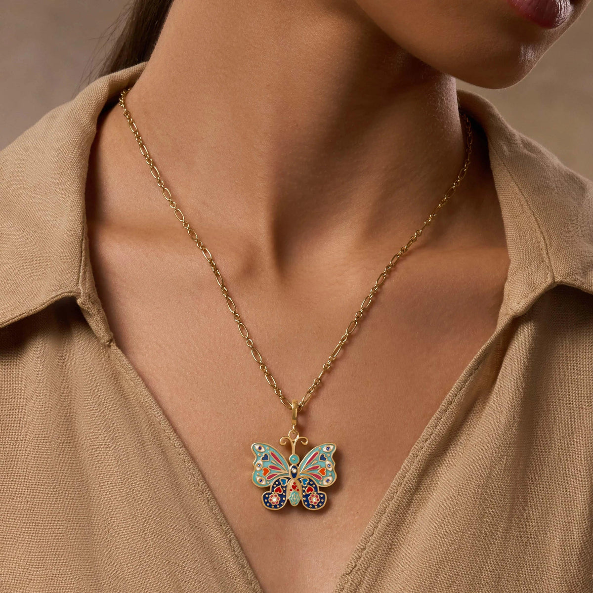 Vibrant Awakening Butterfly Charm Necklace
