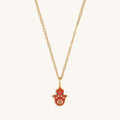 Inner Power Hamsa Hand Charm Necklace 1