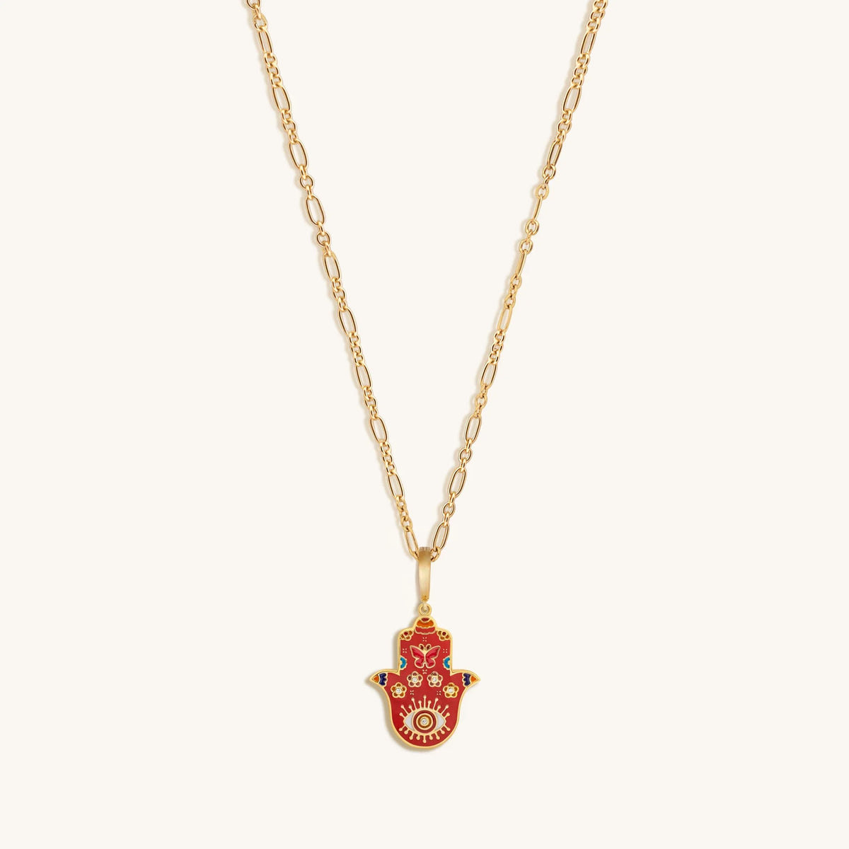 Inner Power Hamsa Hand Charm Necklace