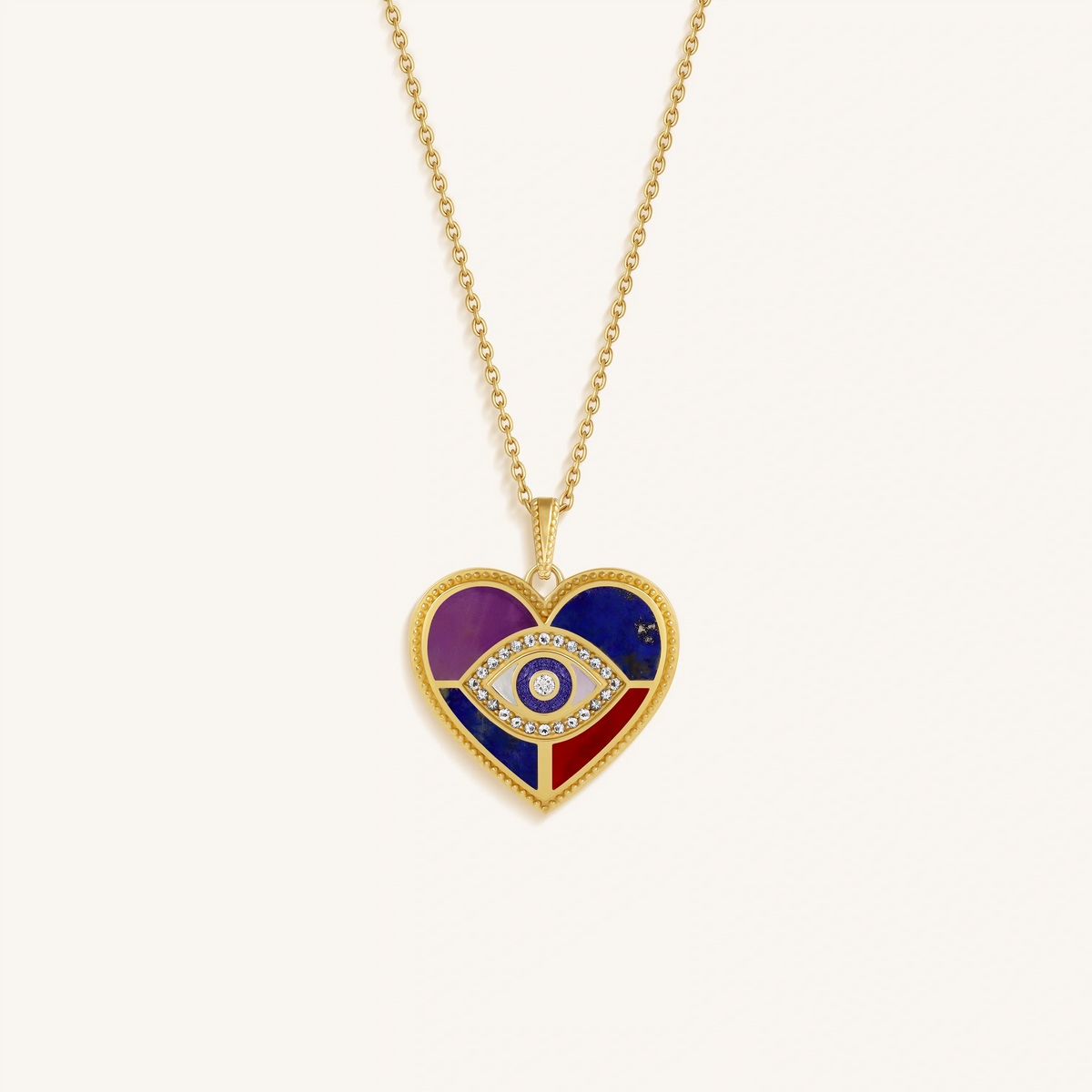 Ethereal Bloom Heart Charm Necklace
