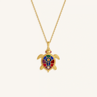 Ocean Tranquility Turtle Charm Necklace