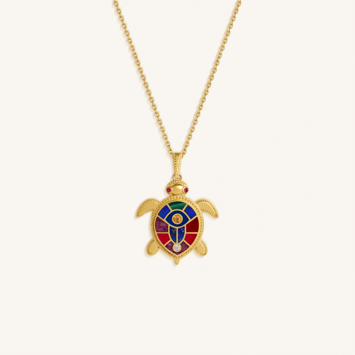 Ocean Tranquility Turtle Charm Necklace
