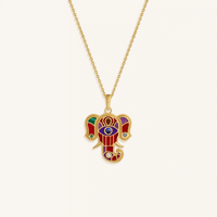 Regal Harmony Elephant Multi-Gemstone Necklace