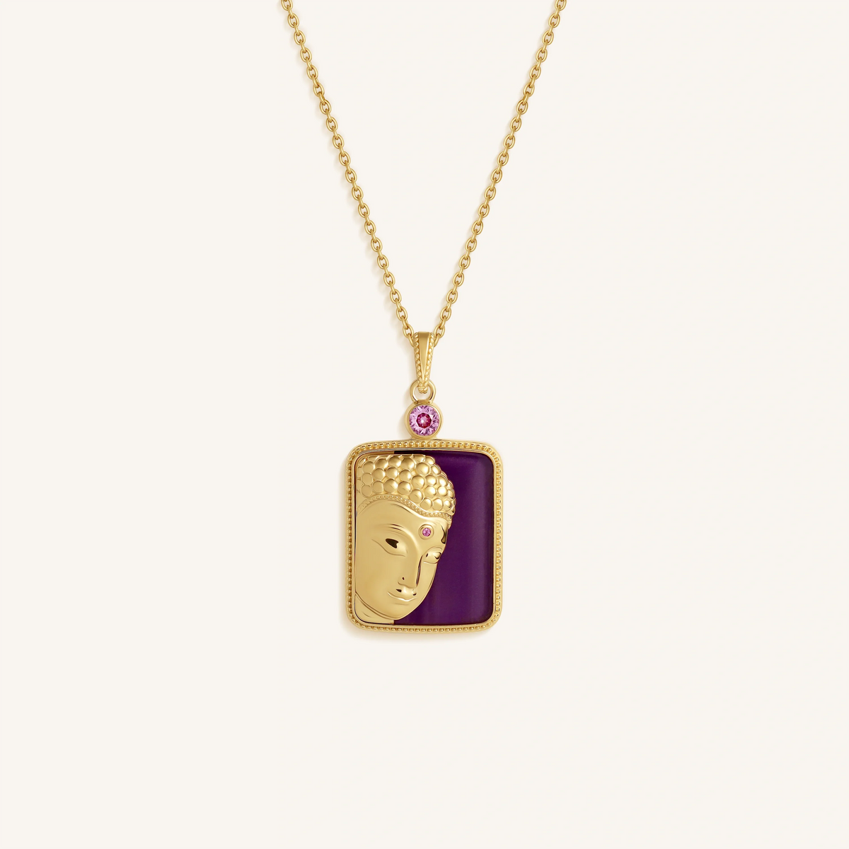 Sacred Calm Buddha Multi-Gemstone Necklace
