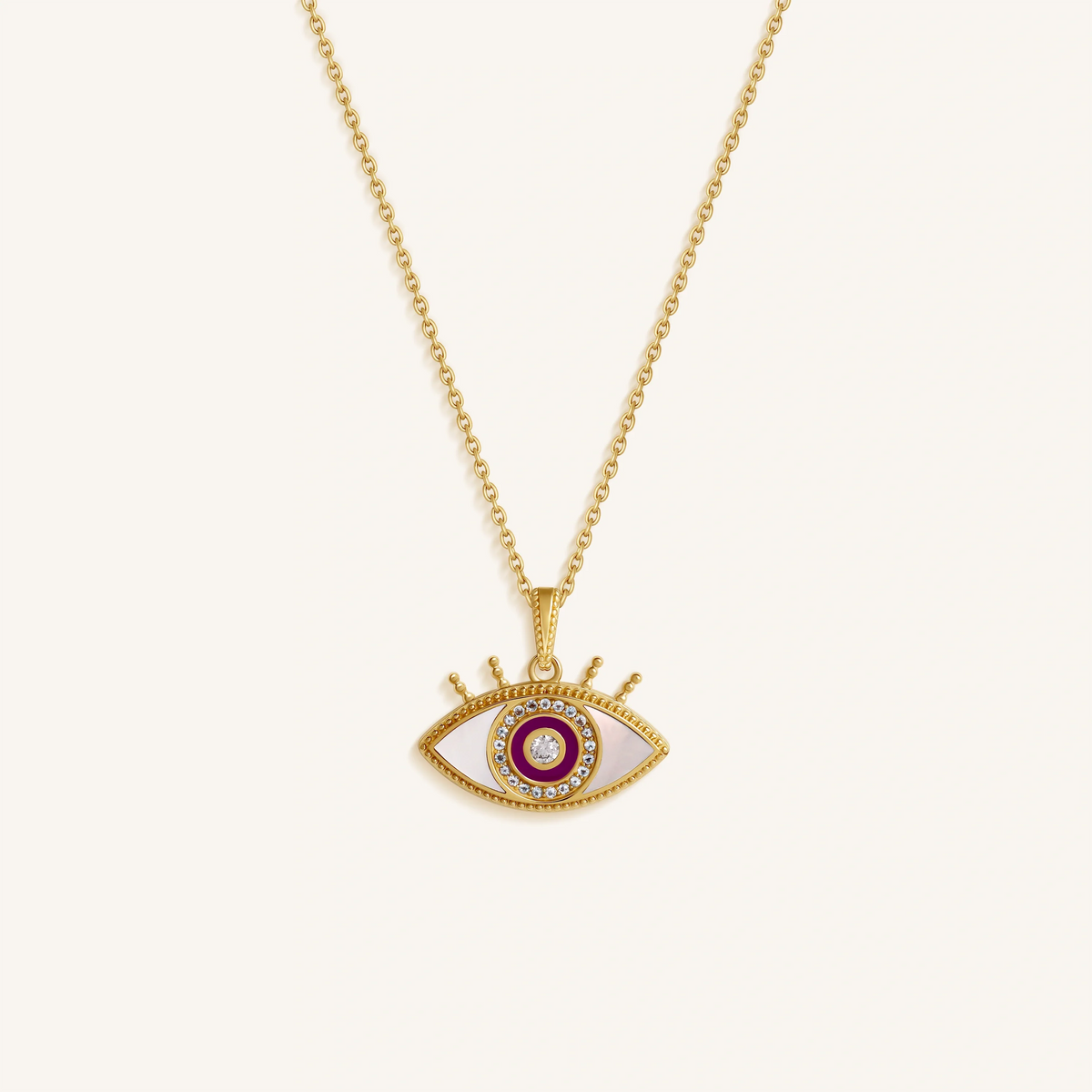 Radiant Gaze Evil Eye Aquamarine Necklace