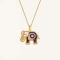 Majestic Wisdom Elephant Multi-Gemstone Necklace 1