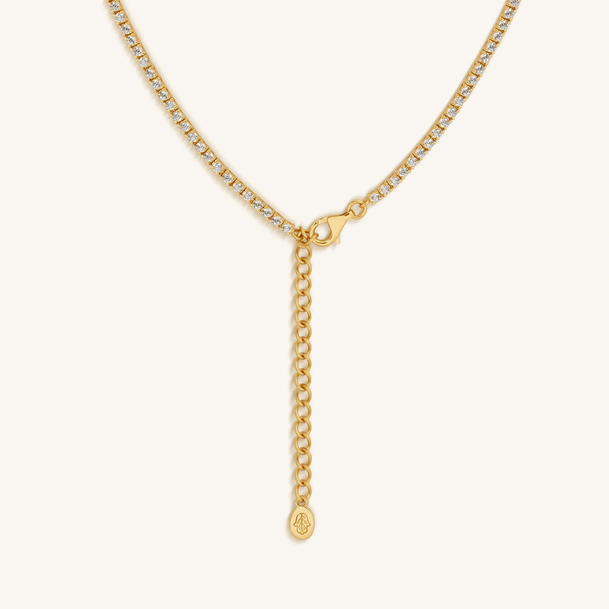 Lucky Manifestation Hamsa & Evil Eye Tennis Necklace