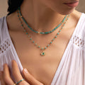 Soul’s Renewal Amazonite Lotus Gold Necklace 2