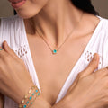 Constant Growth Turquoise Flower Gold Necklace 2