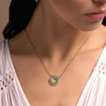 Elevated Existence Turquoise Karma Circle Gold Necklace 2