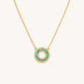 Elevated Existence Turquoise Karma Circle Gold Necklace 1