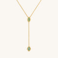 Positive Intentions Amazonite Evil Eye & Hamsa Gold Necklace 1
