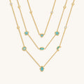 Everlasting Blessings Turquoise Multi-Symbol Gold Layer Necklace 1