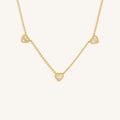 Abundant Solace Mother of Pearl Heart Gold Necklace 1