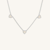 Serene Vibes Mother of Pearl Heart Silver Necklace