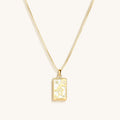 Intelligent Expression White Enamel Aquarius Card Necklace 1